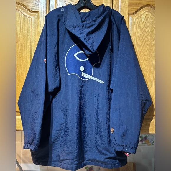Vintage 90's Champion Navy Blue Chicago Bears Light Parka Jacket L - Picture 5 of 6